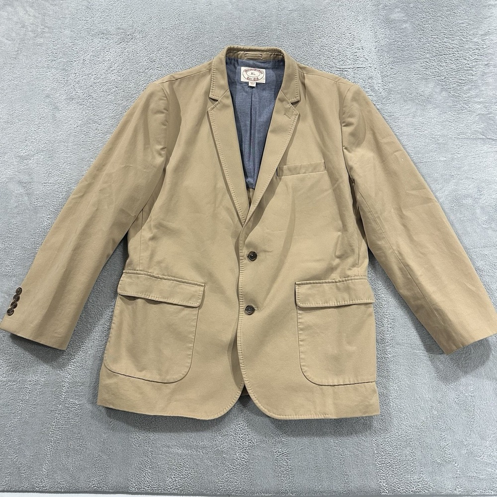 Brooks Brothers Blazer Jacket Men XL Formal Beige Denim Vtg Classic